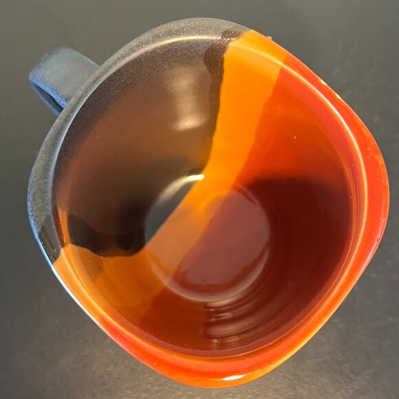 HomeTrends BAZAAR Pattern Stoneware Mug Burnt Red, Black Orange & White Stripes - Picture 12 of 15